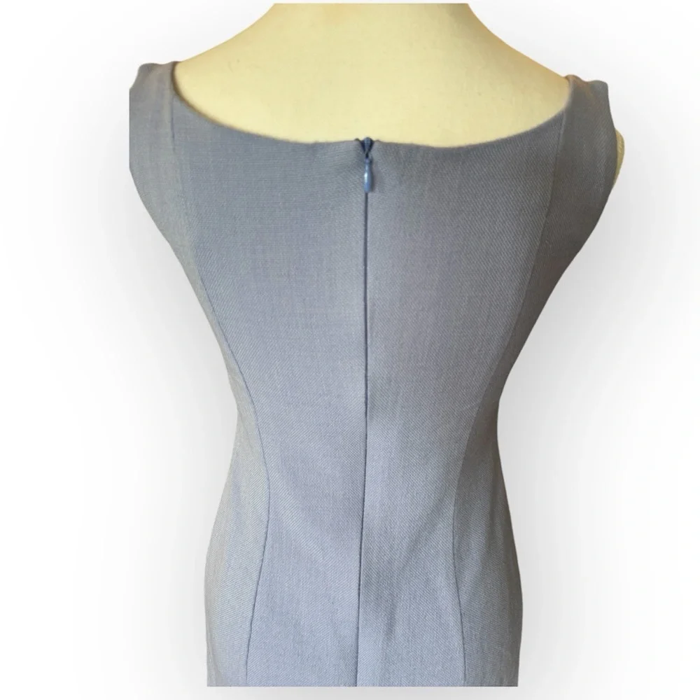 **HOST PICK** Vintage Escada Dress Sz 4 100% Wool Lilac Sleeveless Sheath - Picture 4 of 11